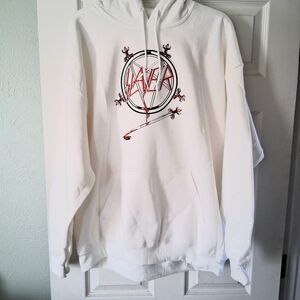 White "Slayer" Graphic Hoodie (One Of A Kind)